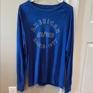 American Eagle Outfitters Blue Long Sleeve Shirt